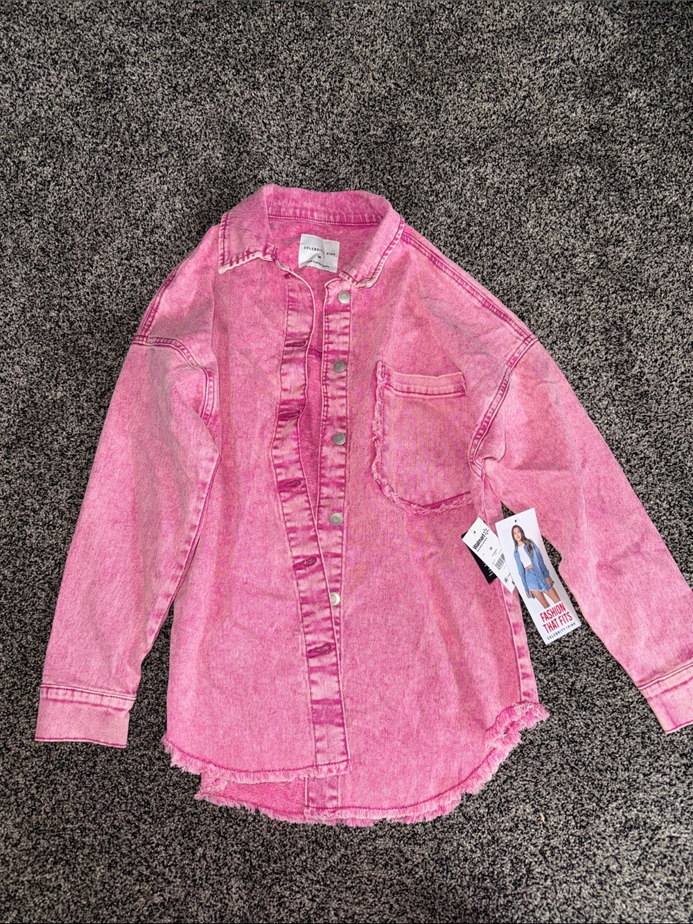 Celebrity Pink Denim Button Down Shirt - Medium